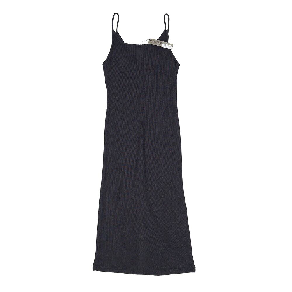 Surfival Swim Cover Up Maxi Dress VTG NWT 90s M Black Sheer Knit Resort USA Made
